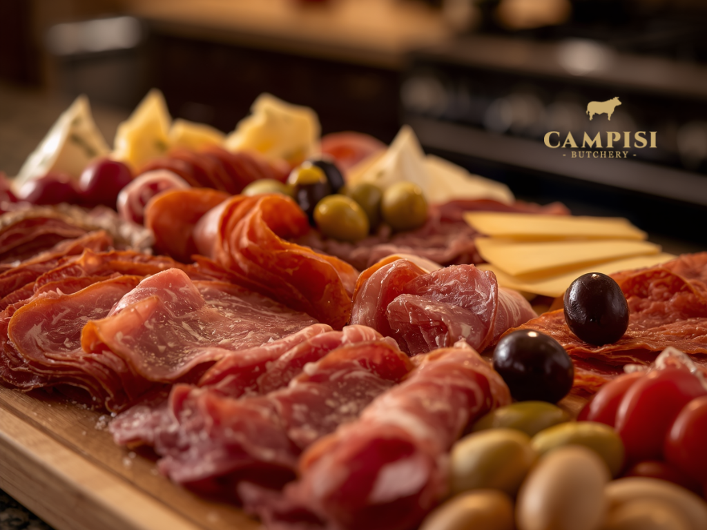 types of italian salumi italian salumi, types of salumi, salumi meat, Italian butchery, salumi vs charcuterie, italian butcher melbourne, butchery emerald hills, salumi set, Salumi plate, arranged salami bologna ham and prosciutto